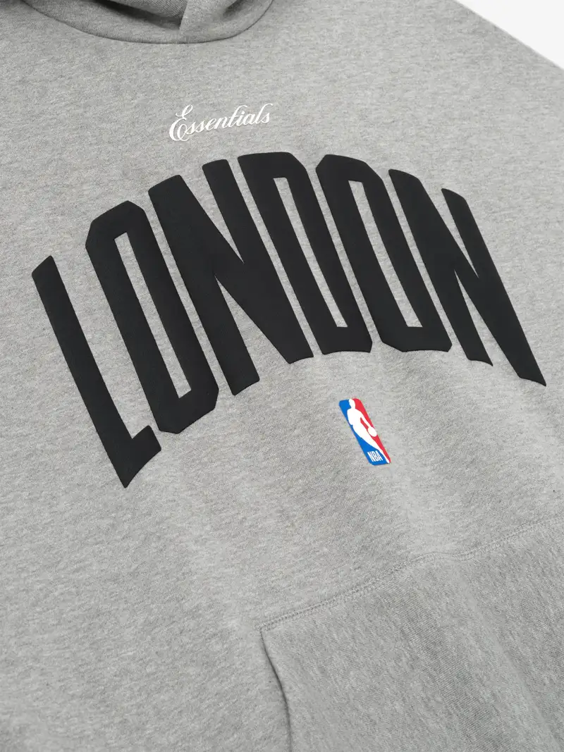 Sudadera Essentials London 90s Cemento Jaspe, Essentials Hoodie (vista 4)