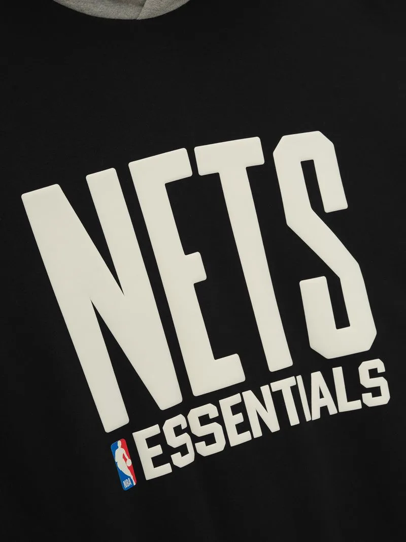 Sudadera Essentials Nets Sport Negro Calido Jaspe, Essentials Hoodie (vista 3)