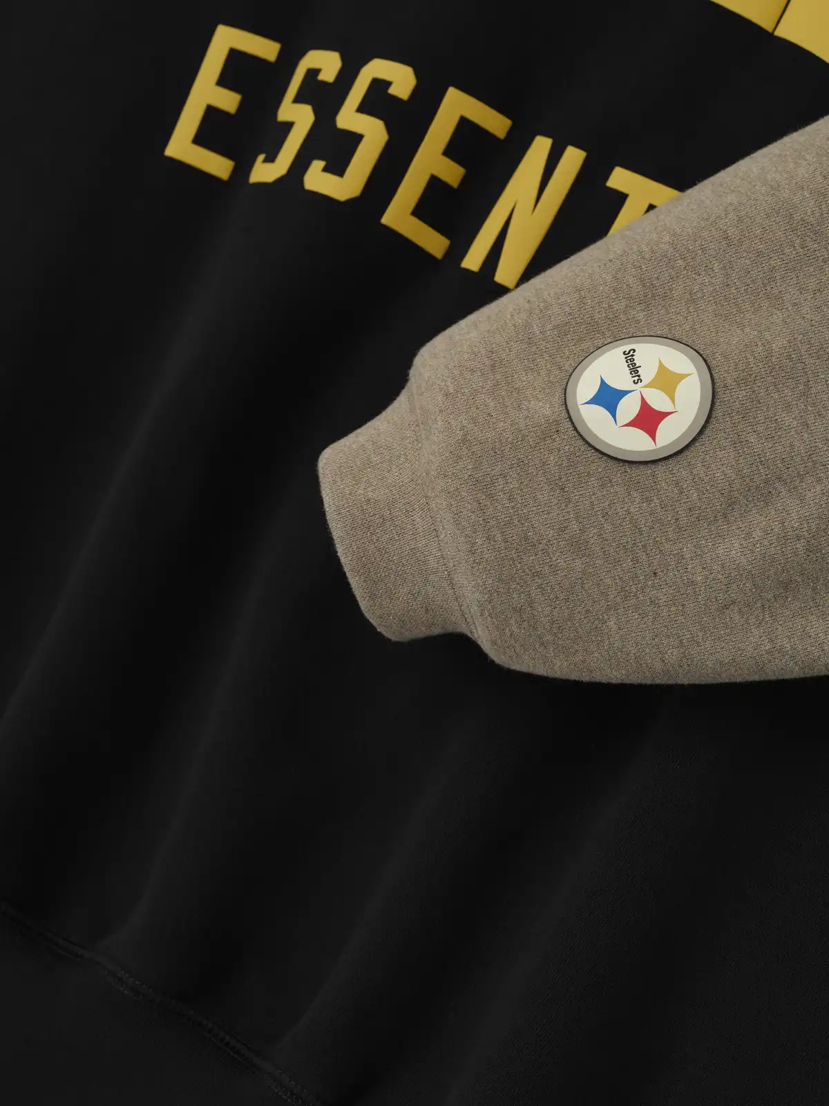 Sudadera Essentials Steelers Sport Negro Jaspe, Essentials Hoodie (vista 4)