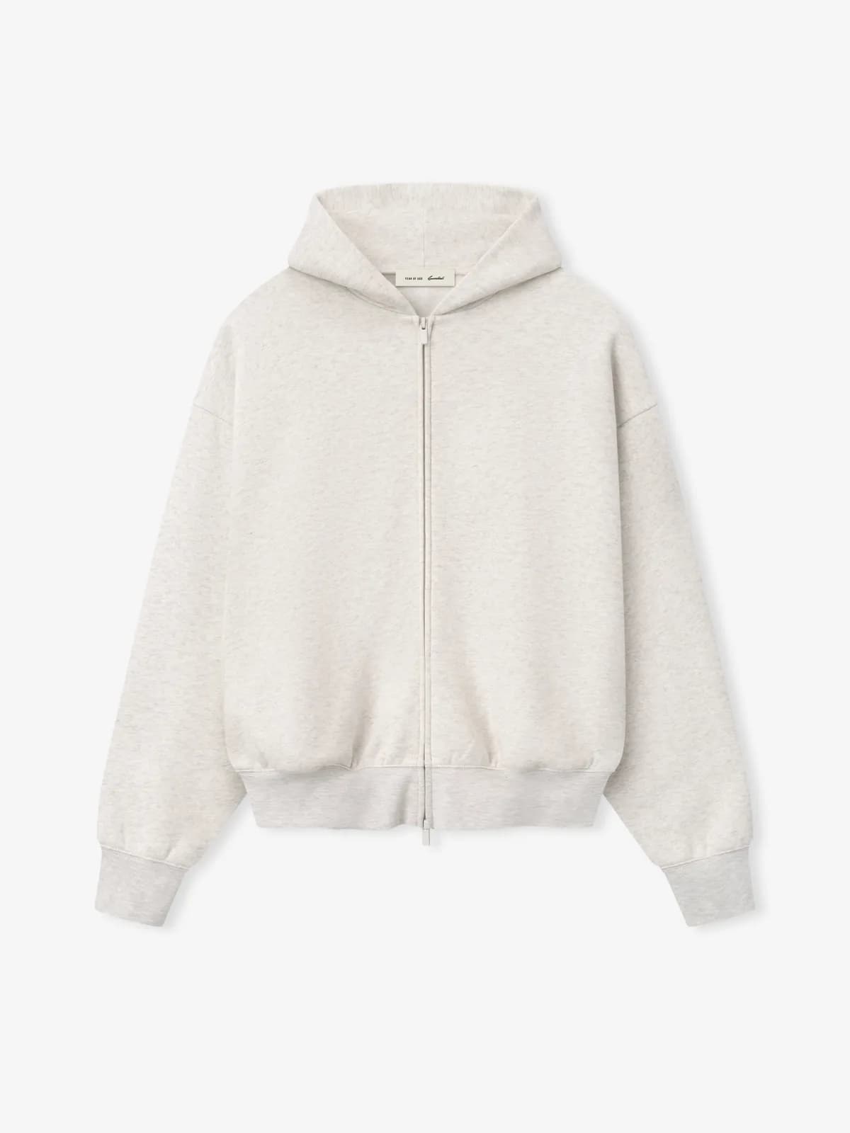 Sudadera Essentials Signature Classic Full Zip Avena Jaspe Claro, Essentials Hoodie (vista 1)