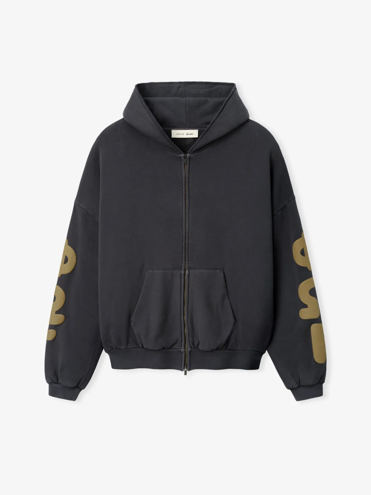 Sudadera Essentials 90s Zip-Up Lavado Acero Gris, Essentials Hoodie (vista 1)