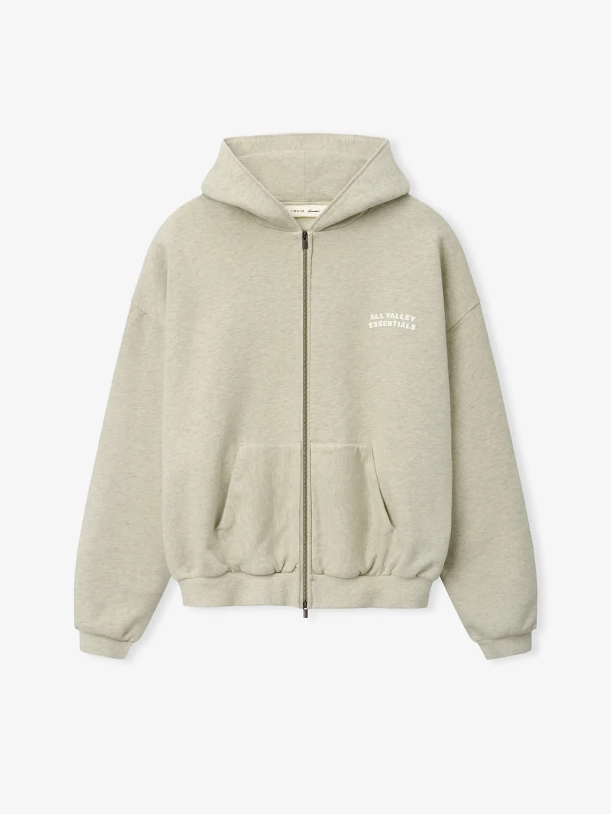 Sudadera Essentials 90s Zip-Up Lavado Vainilla Jaspe, Essentials Hoodie (vista 4)