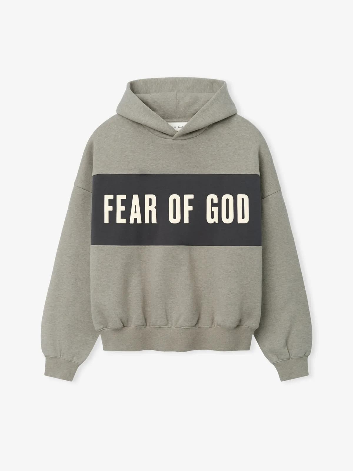 Sudadera Essentials Cropped Relaxed Panelled Foca Jaspe Acero Gris, Essentials Hoodie (vista 1)
