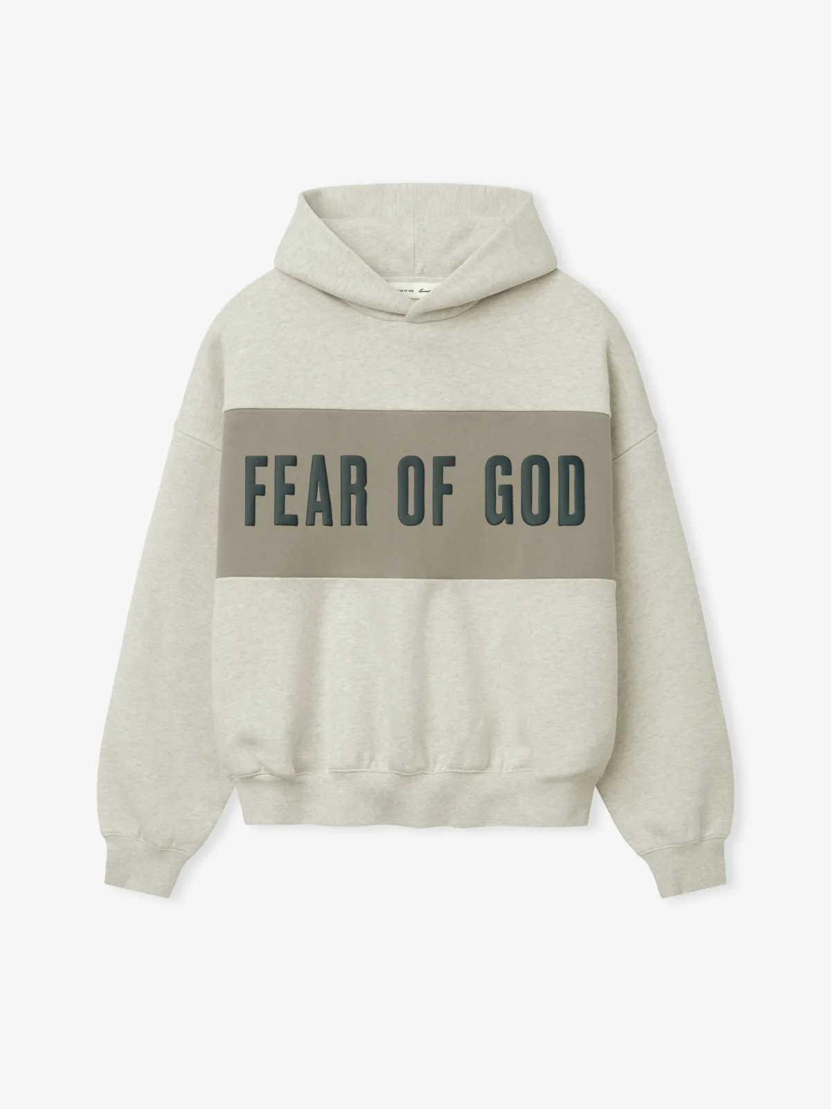 Sudadera Essentials Cropped Relaxed Panelled Vainilla Jaspe Foca, Essentials Hoodie (vista 1)