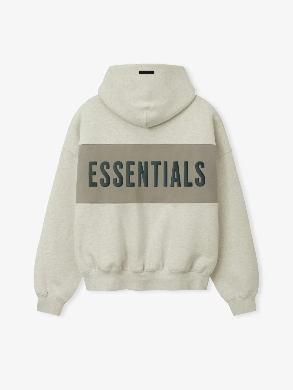 Sudadera Essentials Cropped Relaxed Panelled Vainilla Jaspe Foca, Essentials Hoodie (vista 1)