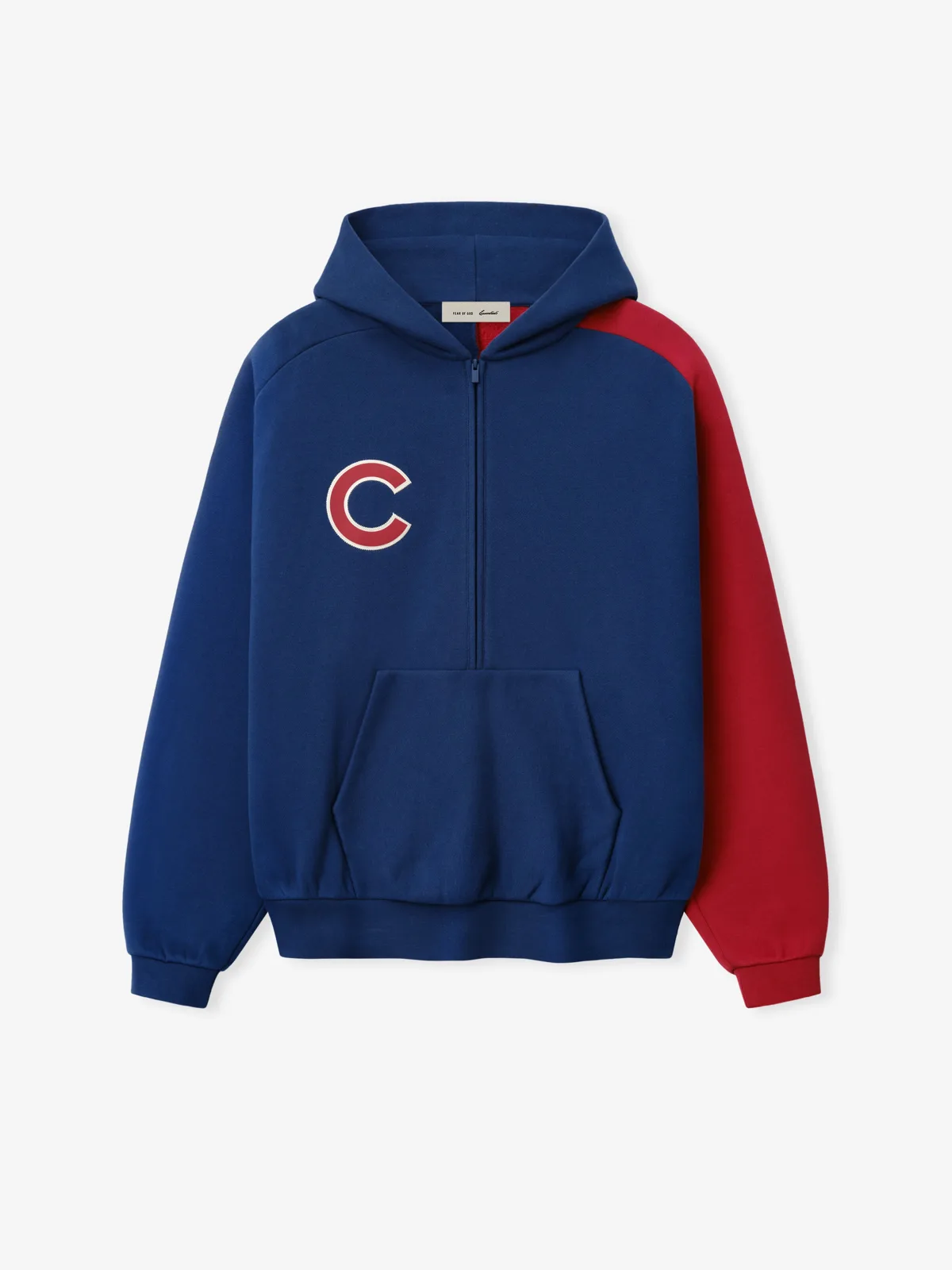 Sudadera Essentials Cubs Raglan Half Zip Sport Estate Azul Piedra Rojo, Essentials Hoodie (vista 1)