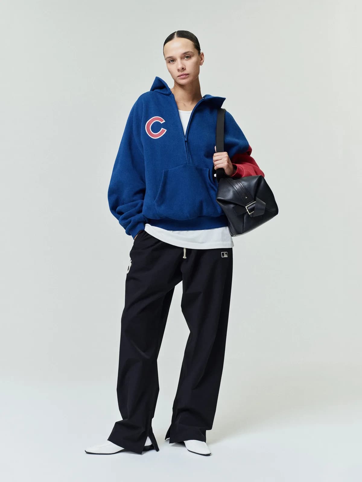 Sudadera Essentials Cubs Raglan Half Zip Sport Estate Azul Piedra Rojo, Essentials Hoodie (vista 6)