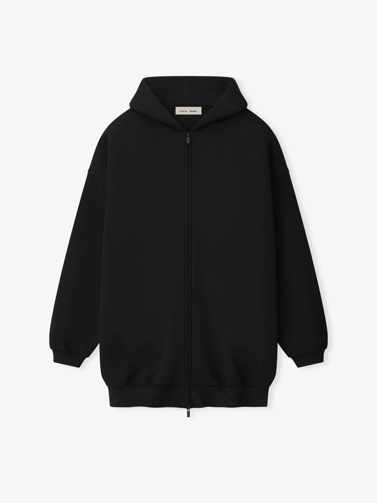 Sudadera Essentials Property Lounge Long Zip Negro, Essentials Hoodie (vista 1)